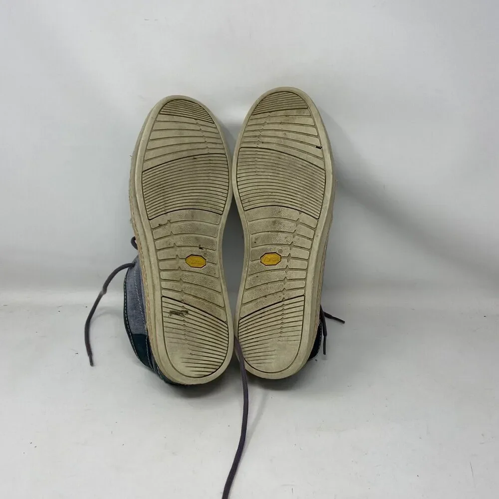 UGG Cantrell Blue Suede Canvas Chukka Lace Up Ankle Boots Shoes